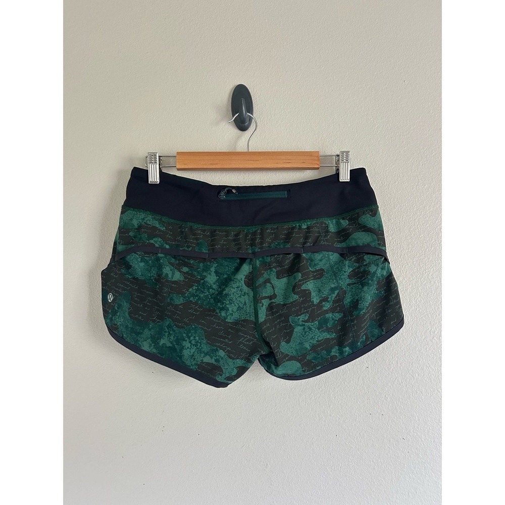 Lululemon Speed Up Low-Rise Lined Short 2.5" Sz 6 Manifesto Script Camo E-4